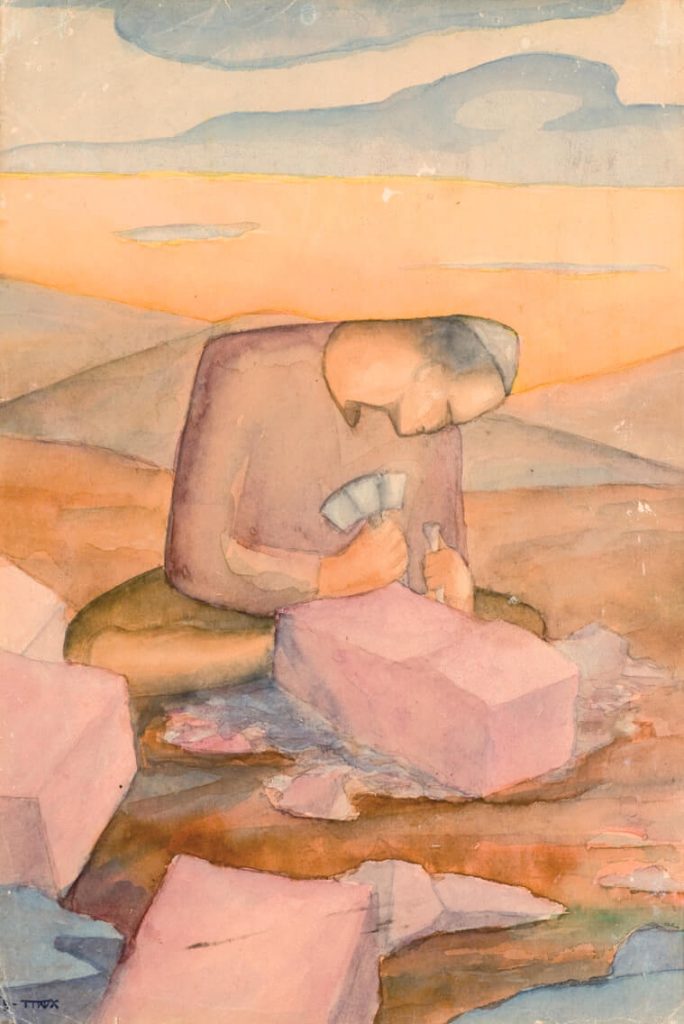 Tenenbaum Tene (Ashuhi), Yoel - Stonecutter | 1925 | 34X23 | An Israeli Collection