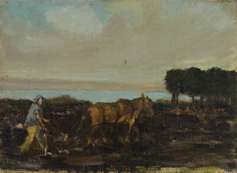 Frenkel, Yitzhak - Pioneer Plowing in the North | |21.5X30 | 
