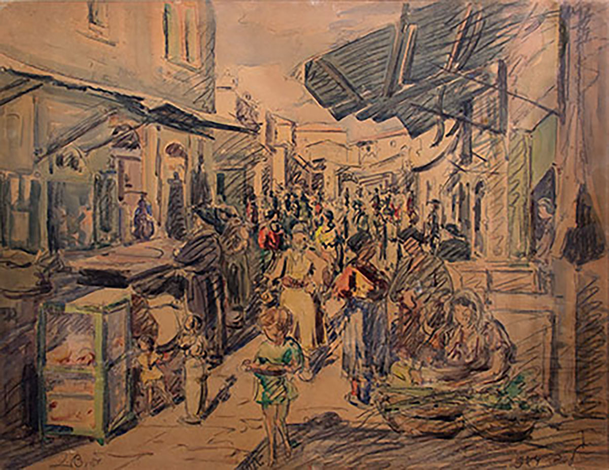 Blum, Ludwig - Jerusalem Market | 1924 | 74X93 | An Israeli Collection